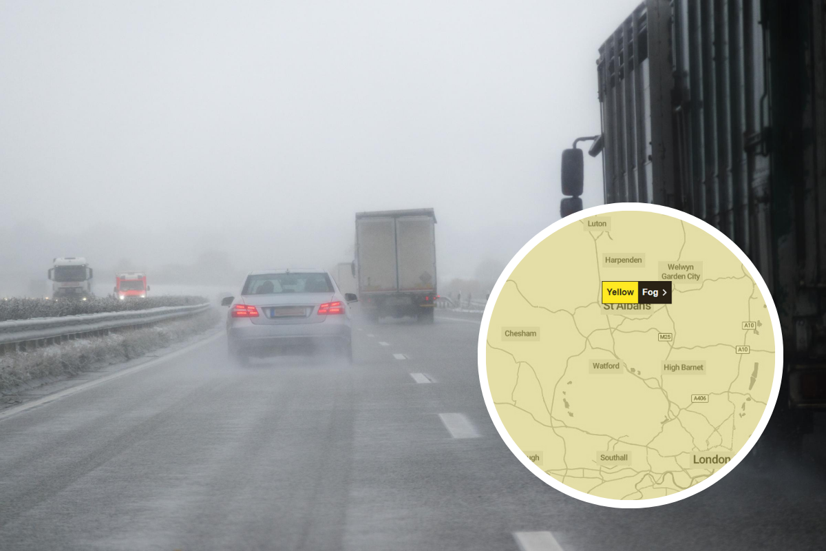 Disruption 'likely' as fog yellow weather warning issued for Herts